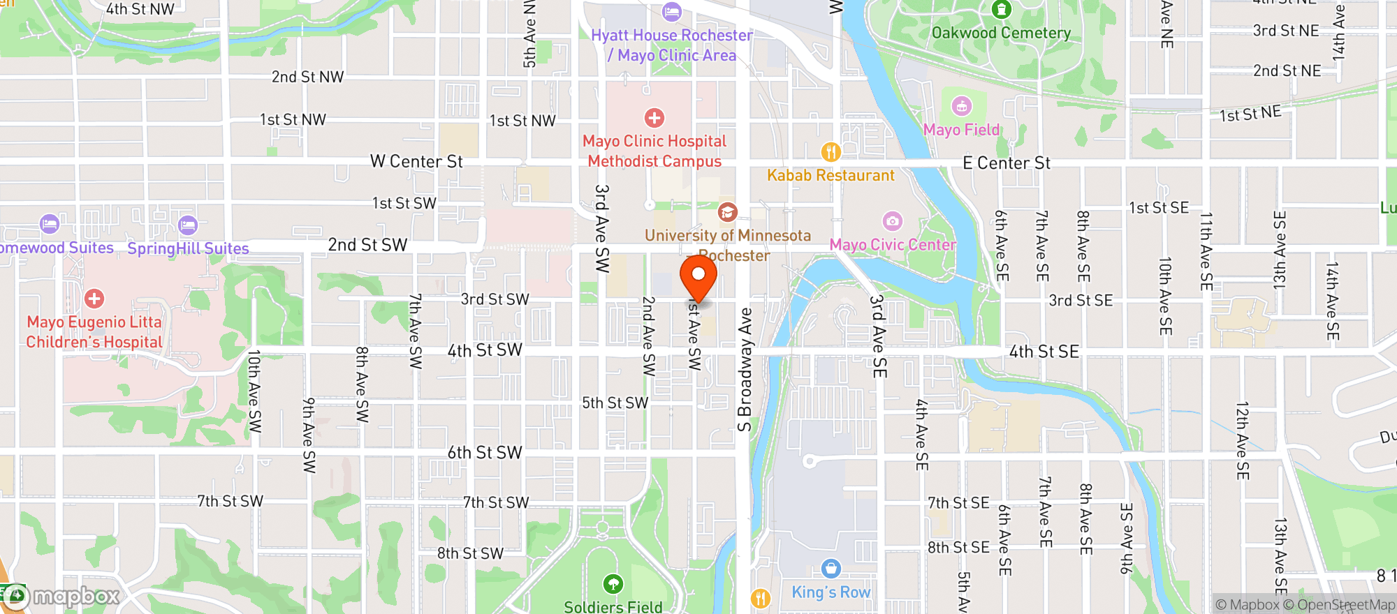 Map showing Luckys