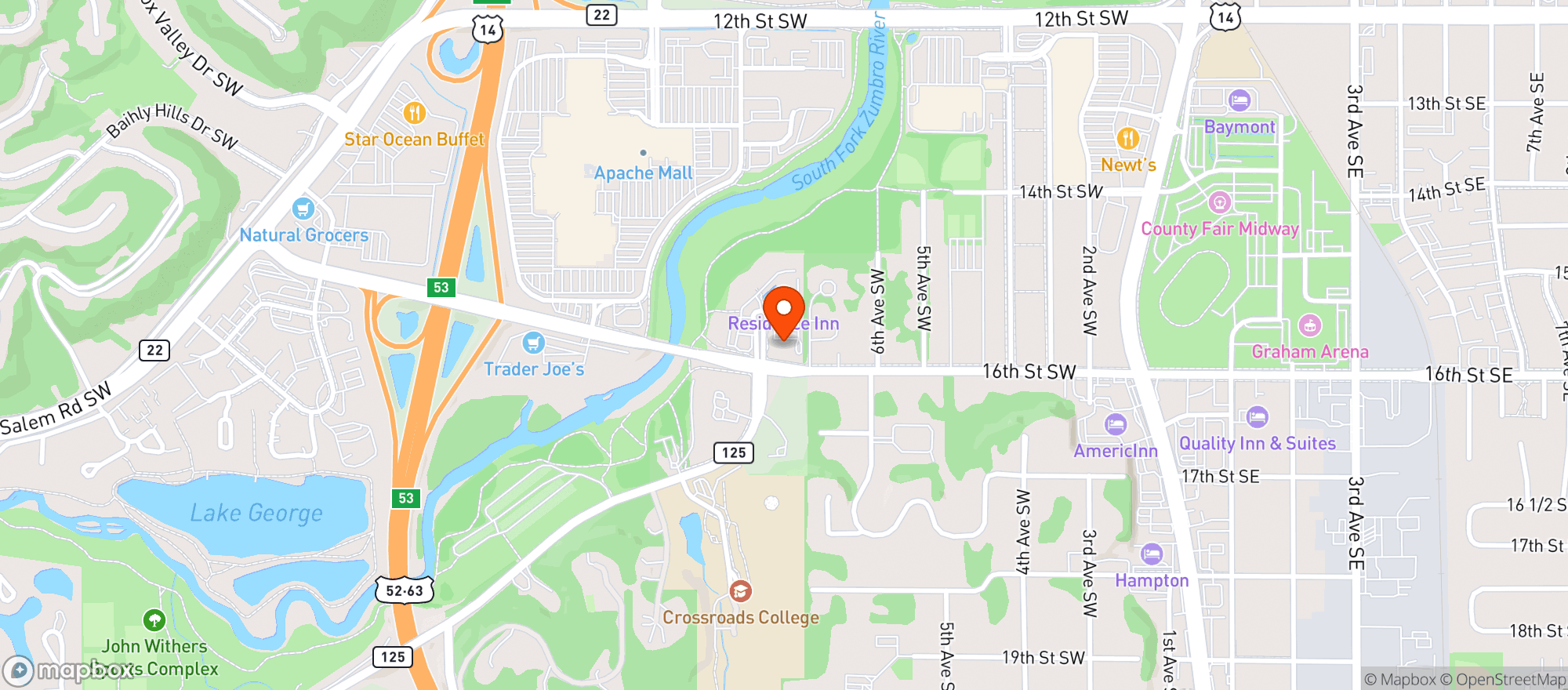 Map showing Buffalo Wild Wings Gril #3845