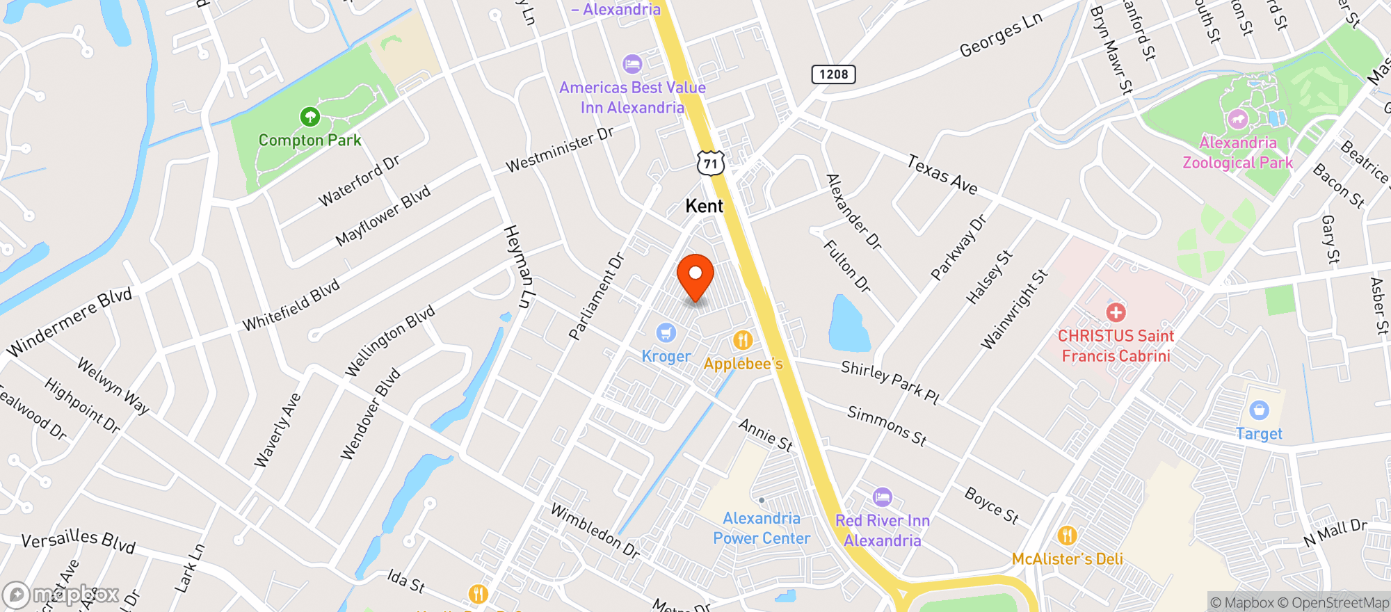 Map showing Kroger #381