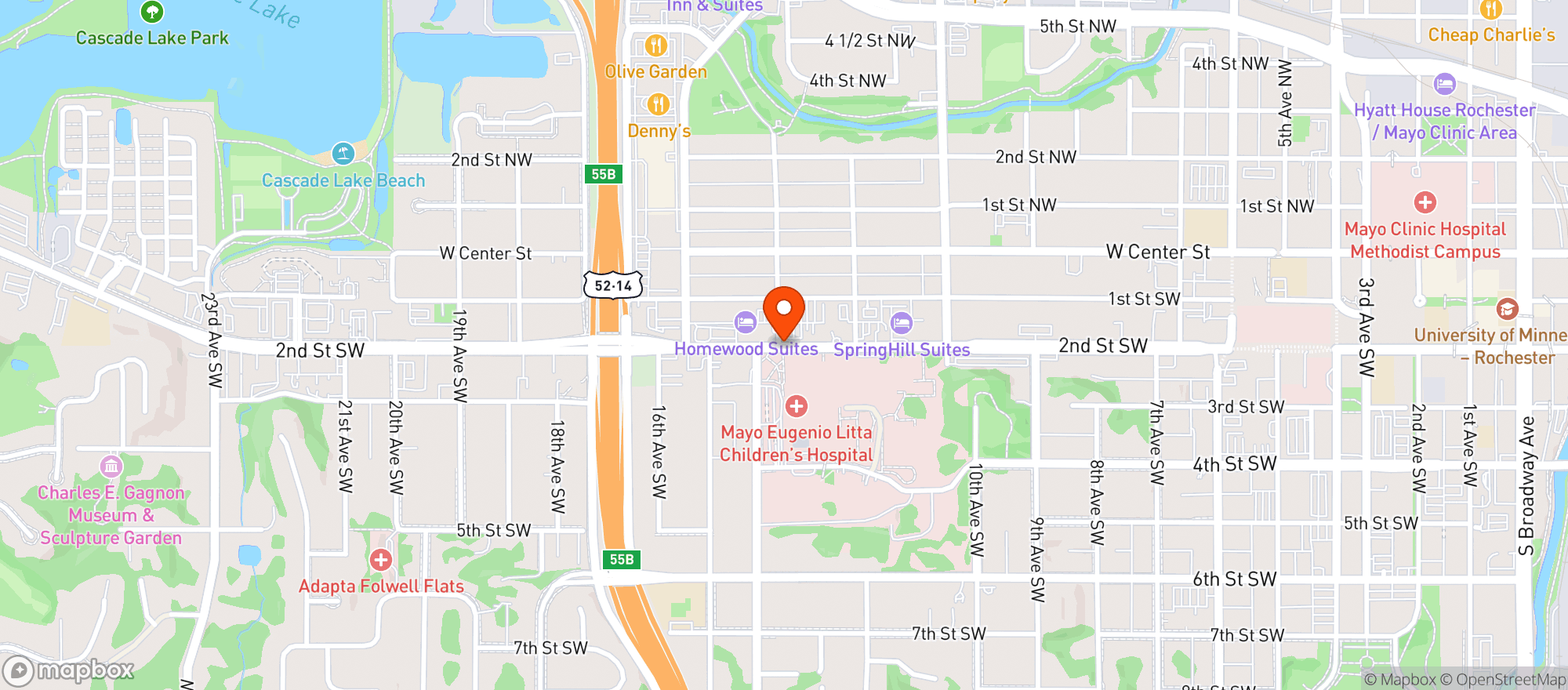 Map showing Canadian Honker Restauran