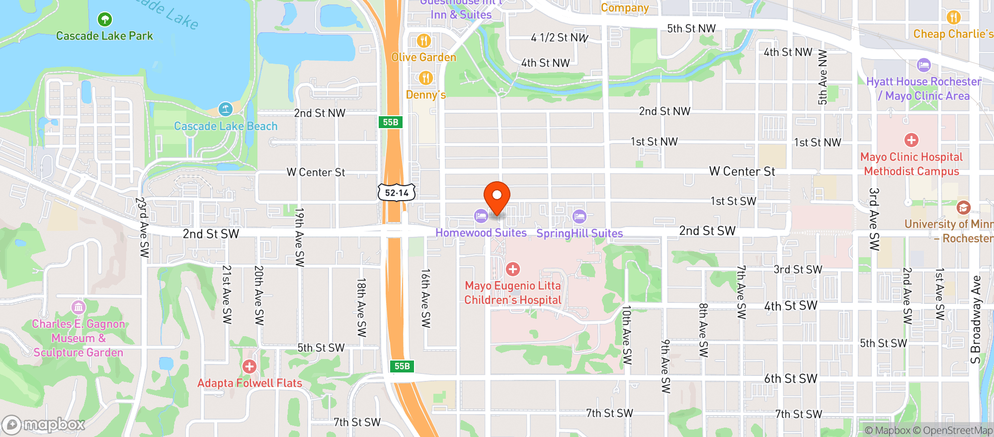 Map showing Courtyard By Marriott #rstcy