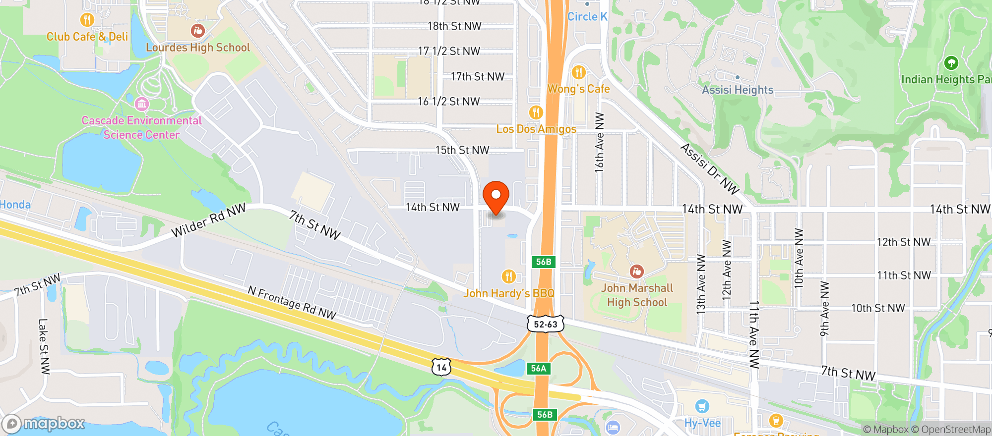 Map showing Colonial Lanes