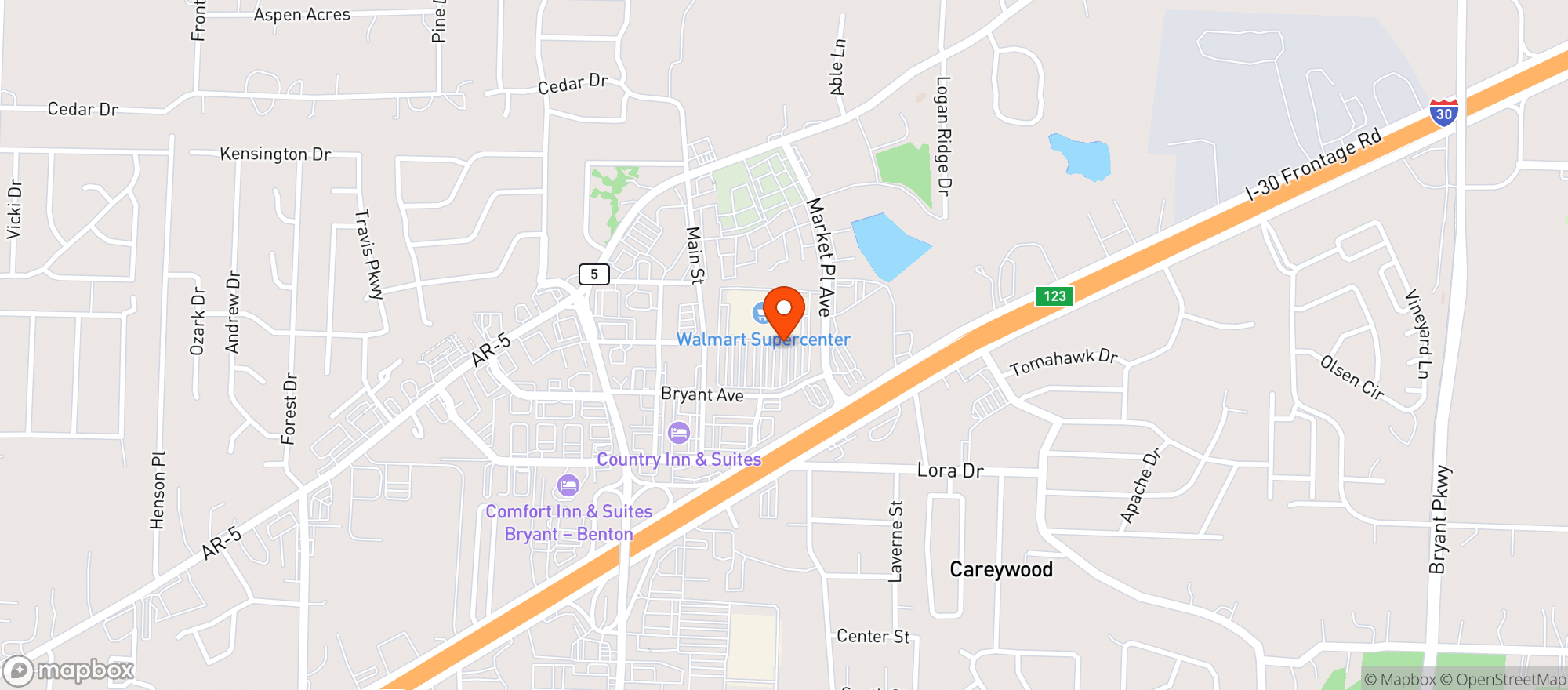 Map showing Walmart Supercenter