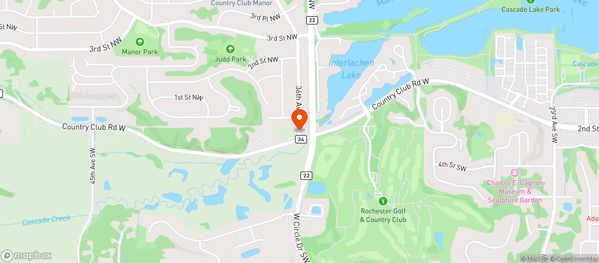 Map showing Andys Liquor
