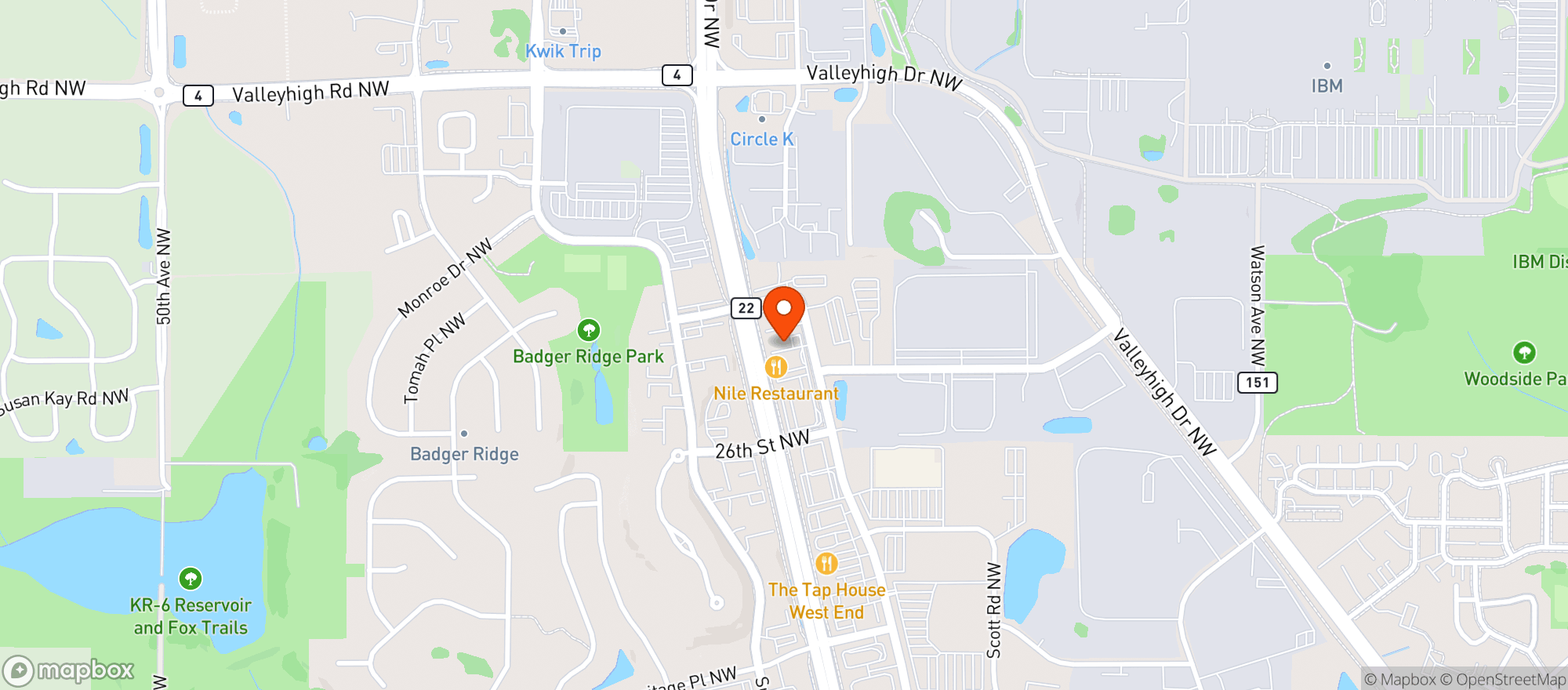 Map showing Ollin Cocina & Tequila