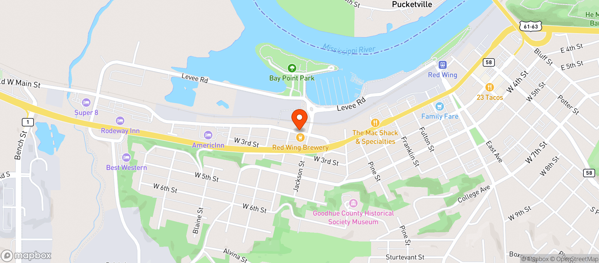 Map showing WEST END LIQUOR RW