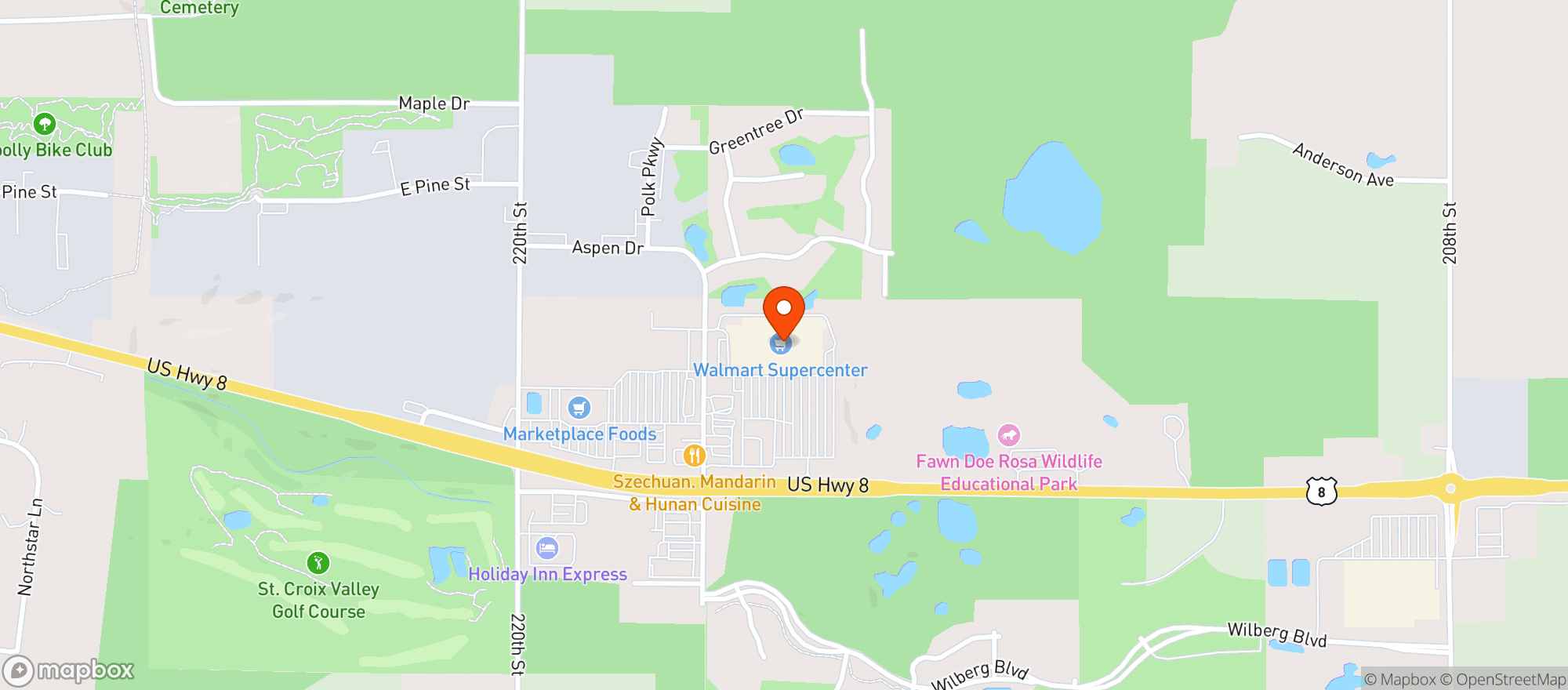 Map showing Walmart Supercenter