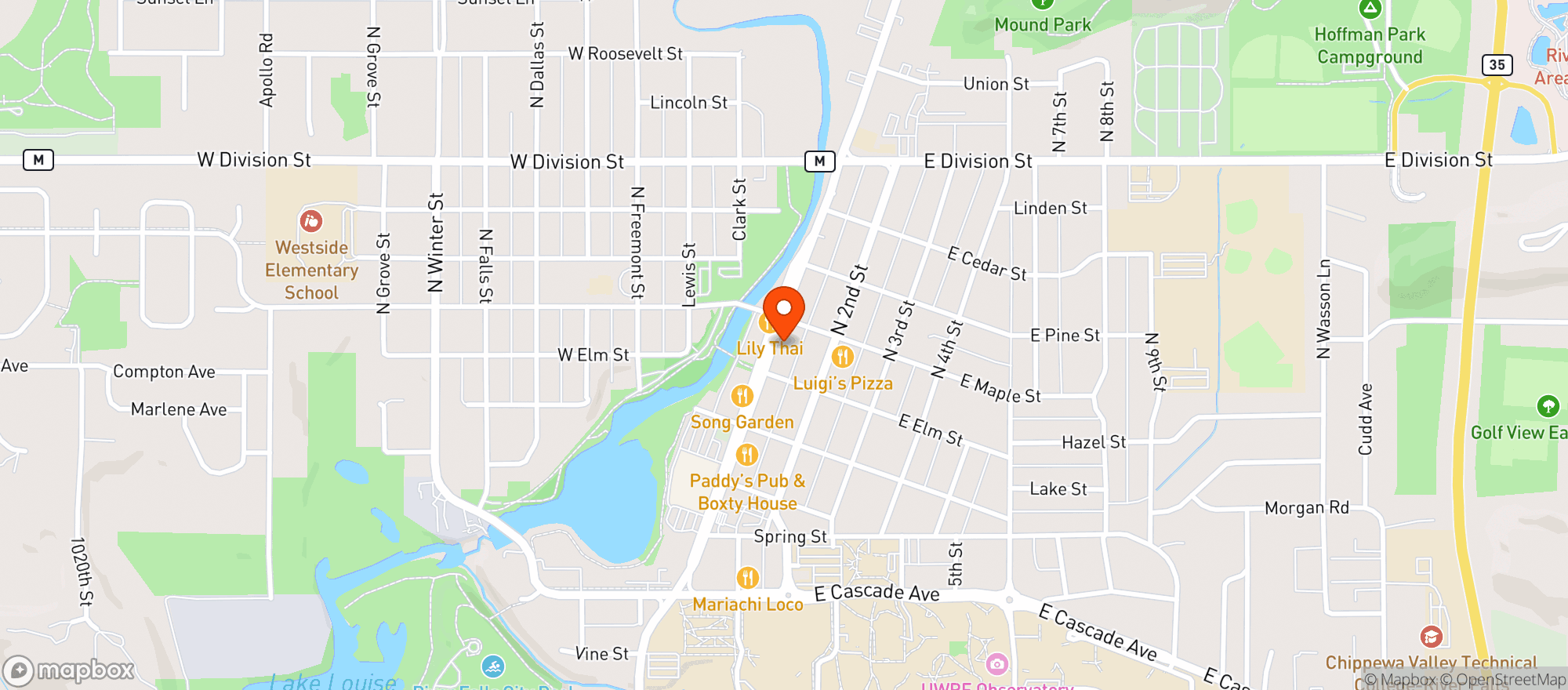 Map showing Johnnies Bar