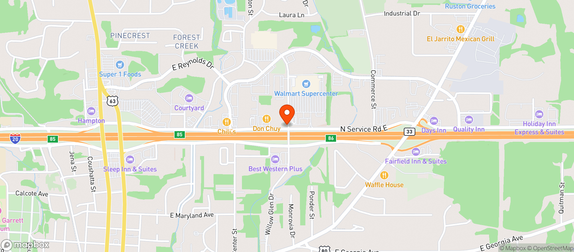 Map showing Gnc - 2086 - Eagle Plaza @ Ruston