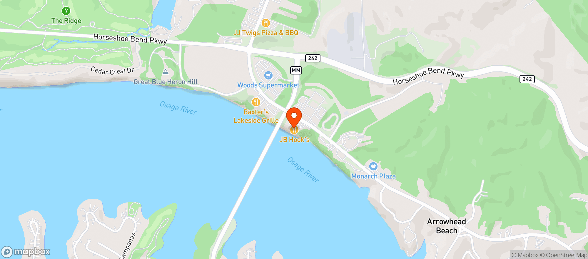 Map showing Jb Hooks