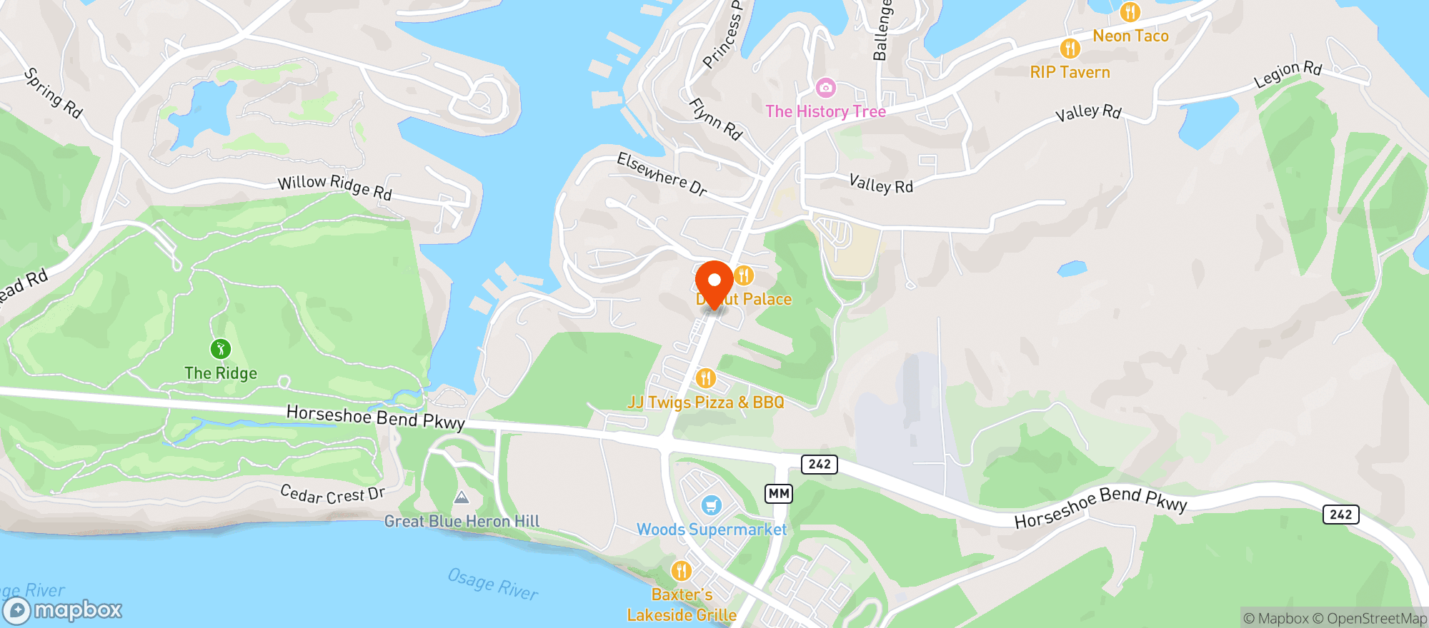 Map showing Corner Market