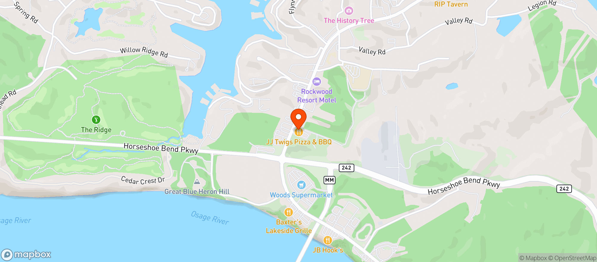 Map showing J.j. Twigs