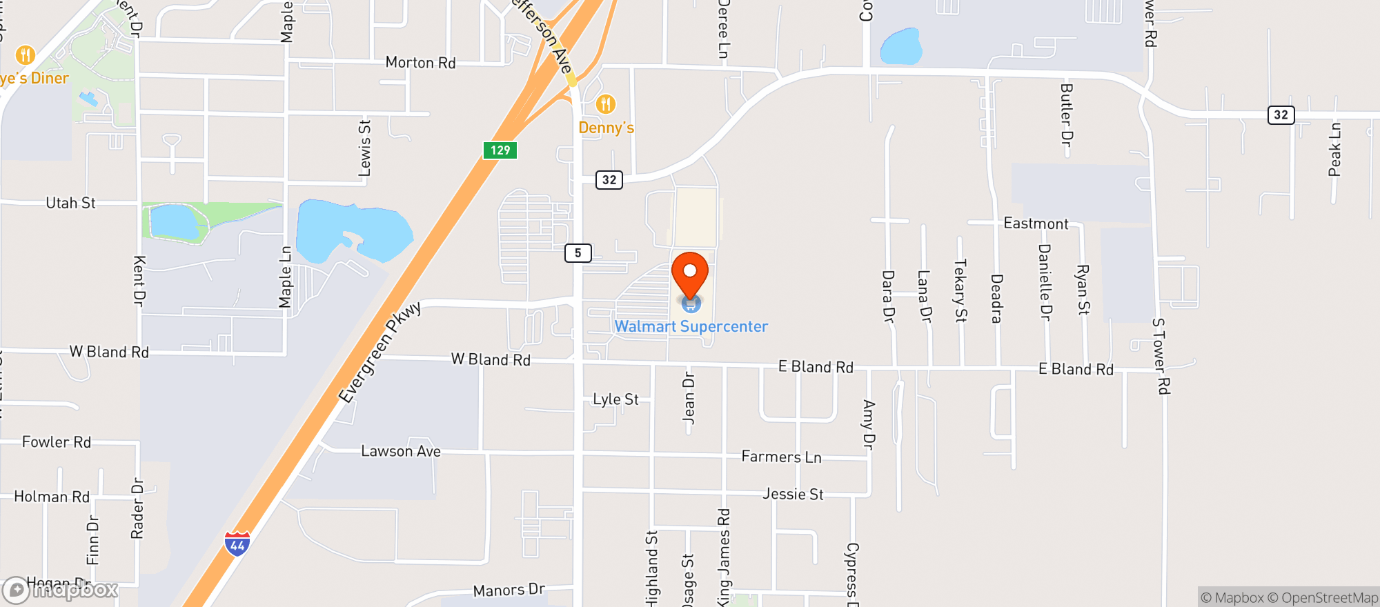 Map showing Walmart Supercenter