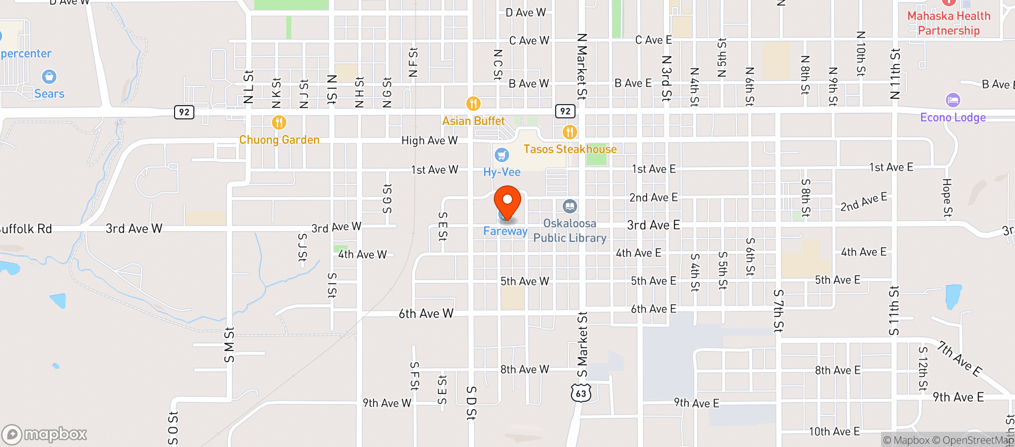 Map showing Fareway