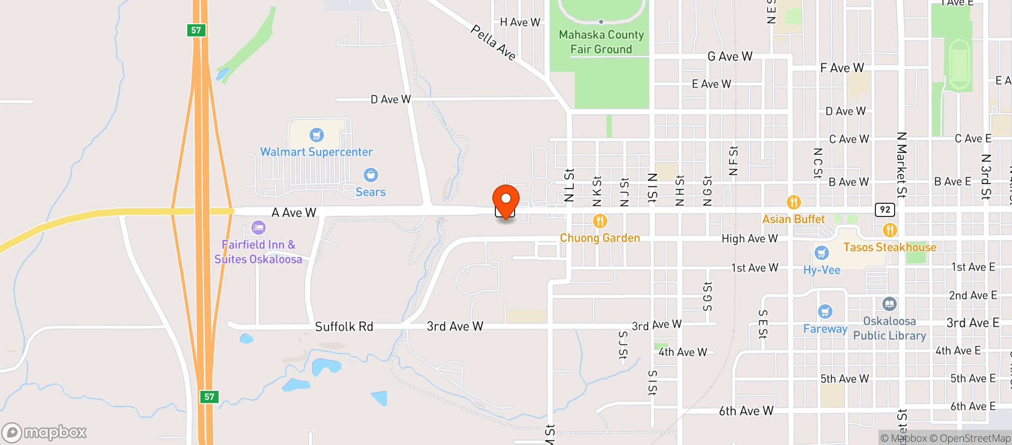 Map showing KWIK STAR #1727