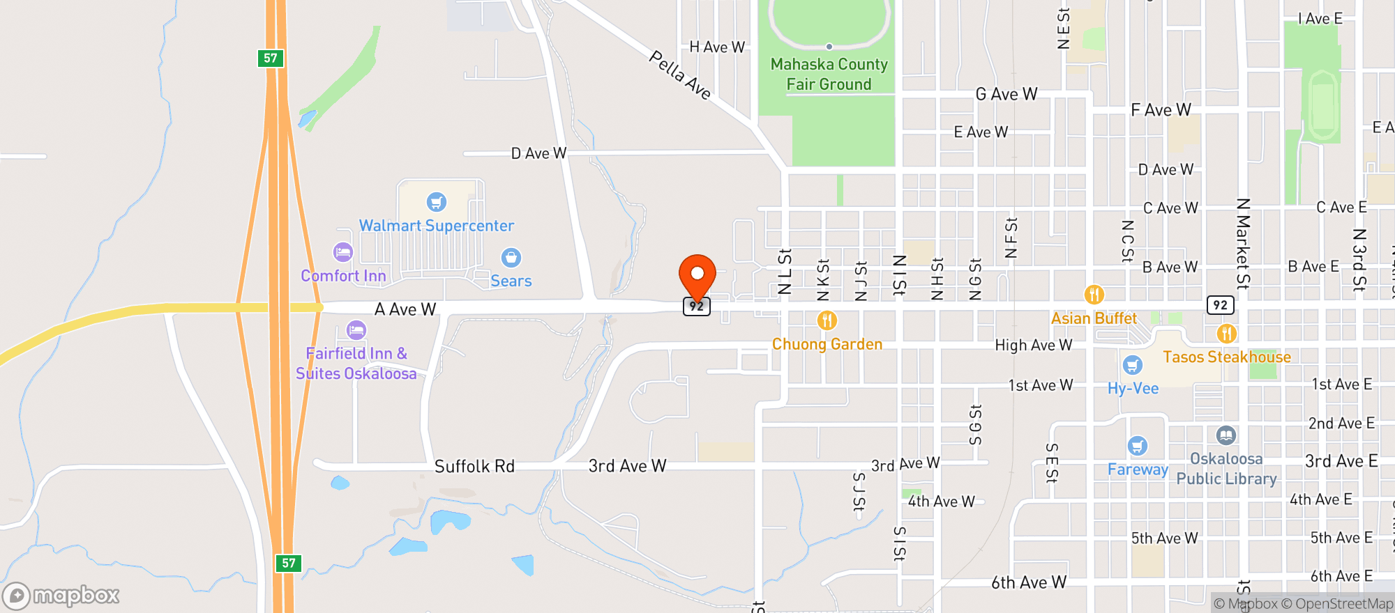 Map showing Kwik Star