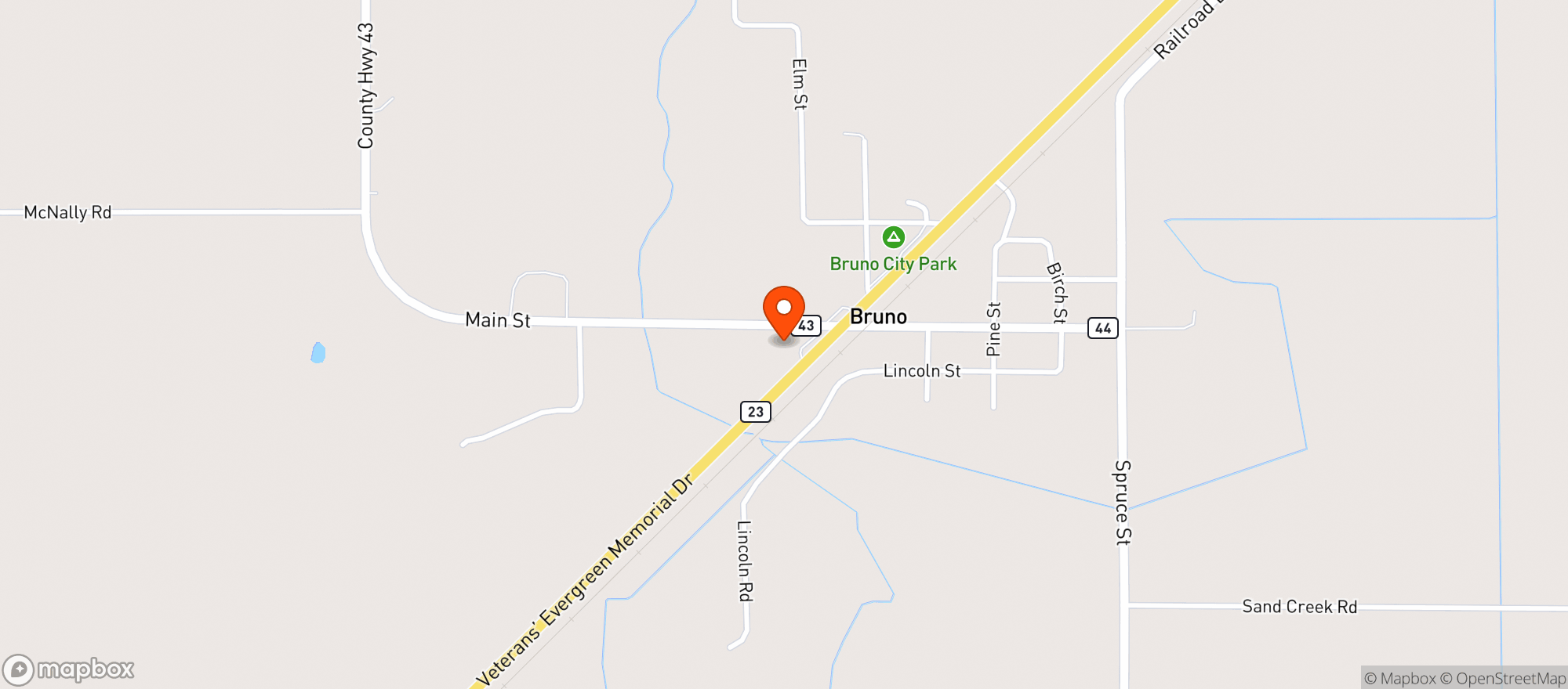 Map showing Bears Den