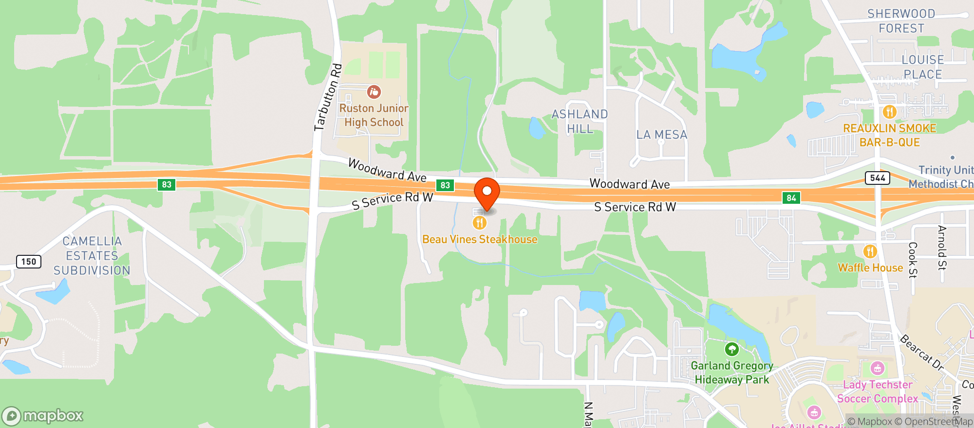 Map showing RABBS DRIVE THRU LIQUOR
