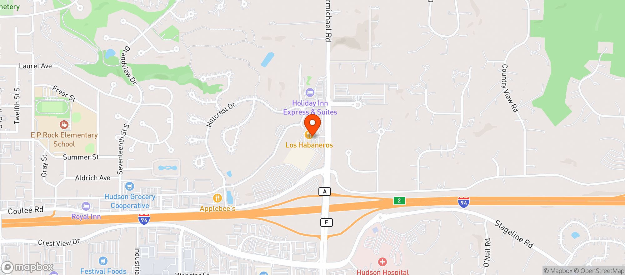 Map showing CELLARS WINES & SPIRITS - HUDSON