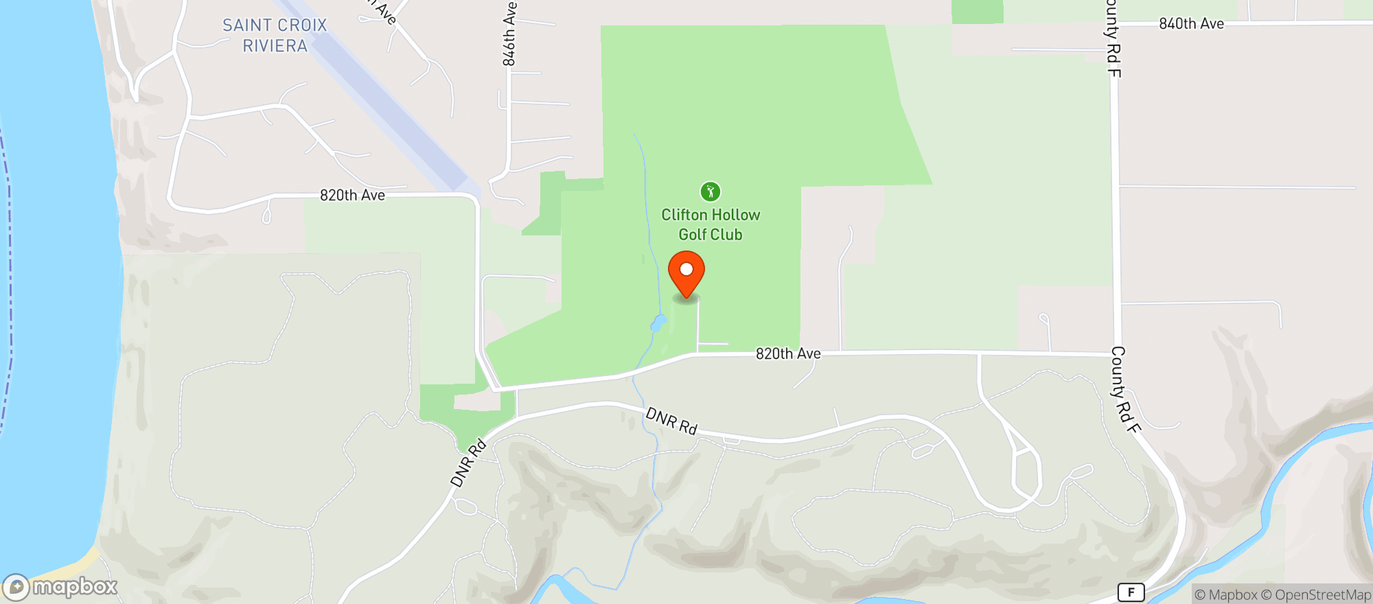 Map showing Clifton Hollow Golf Club-R Falls