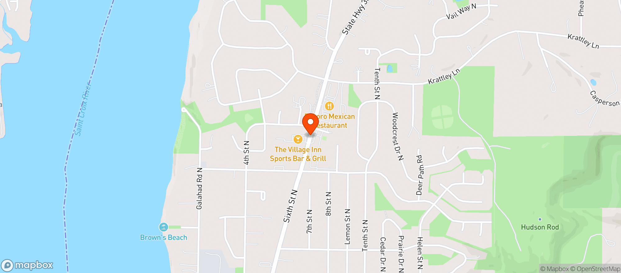 Map showing Village Liquor Store