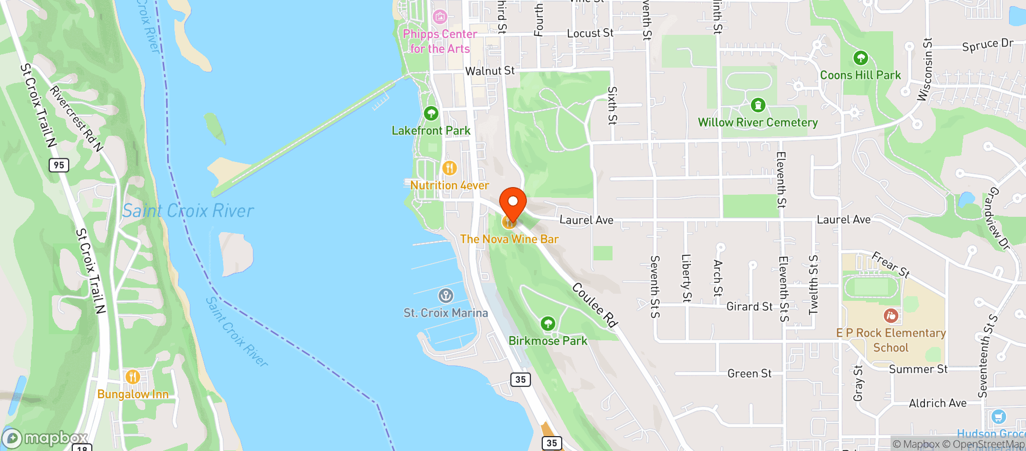 Map showing Historic Casanova Liquors