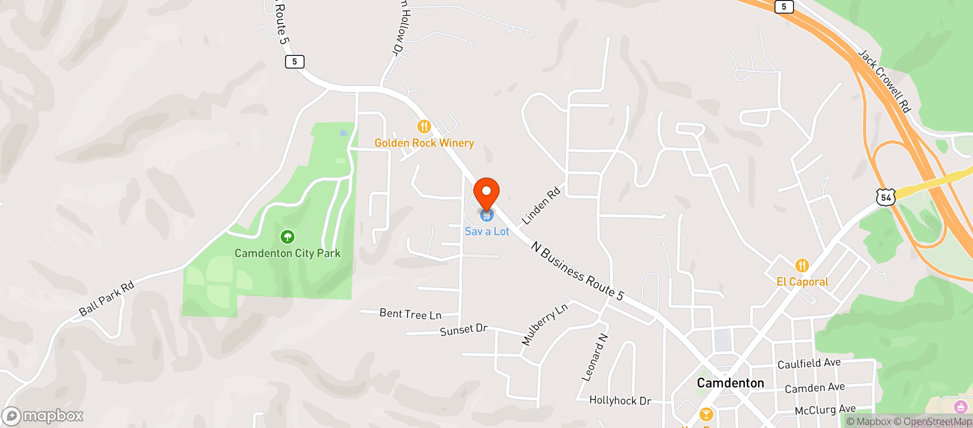 Map showing Camdenton Save-A-Lot
