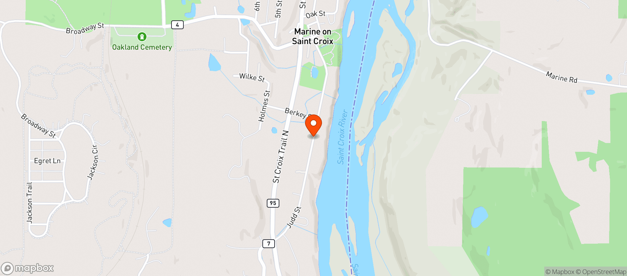 Map showing Pete's Pizza