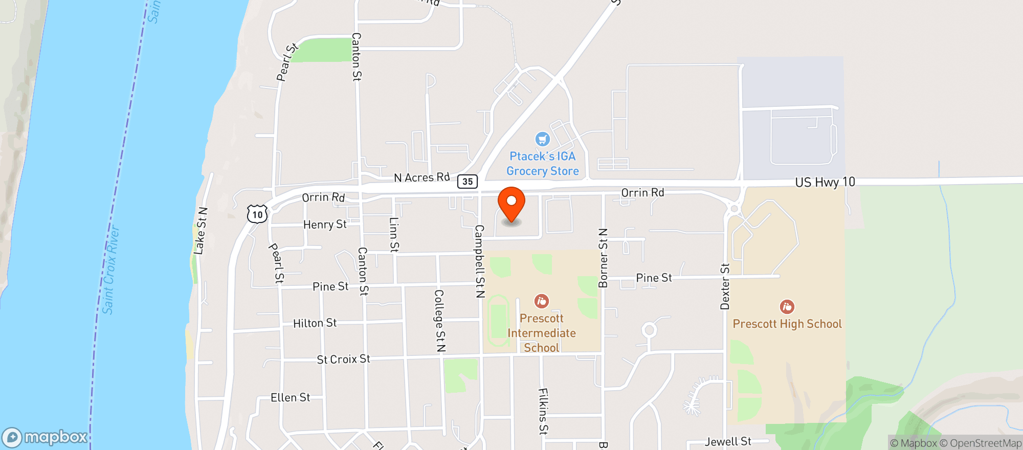 Map showing Kwik Trip #1131