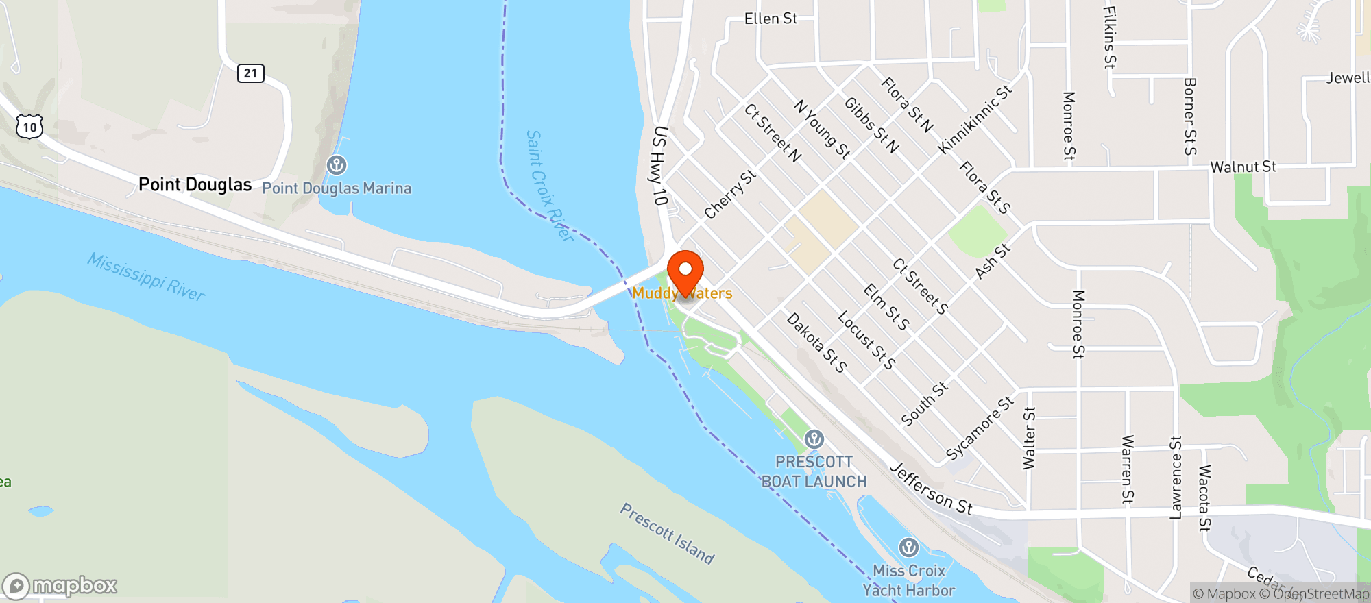 Map showing St Croix Liquor