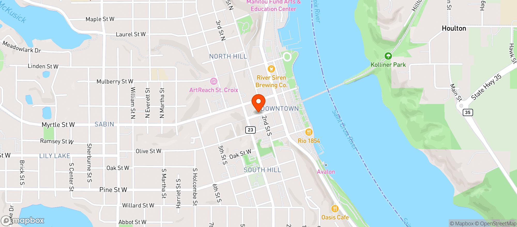 Map showing O'brien's Wine & Spirits