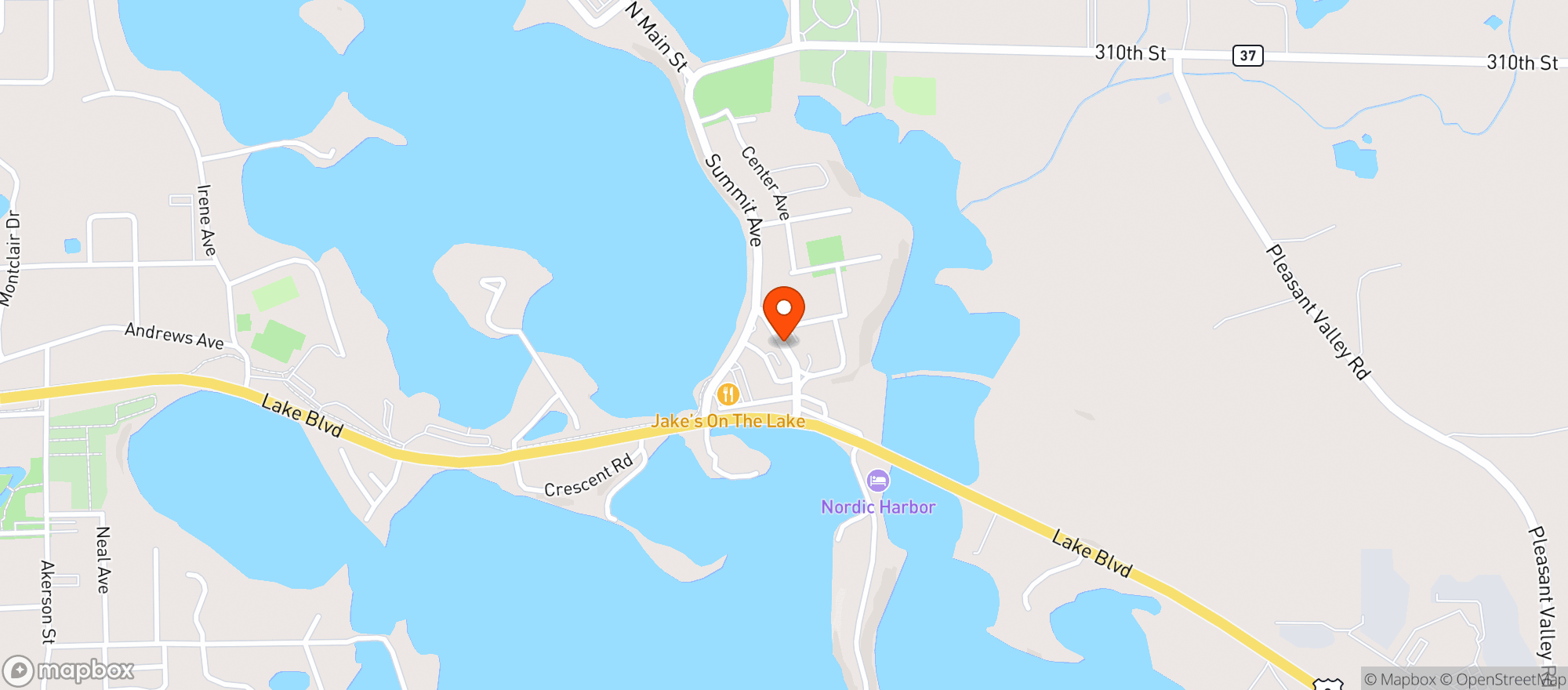 Map showing Tonys Bar & Grill