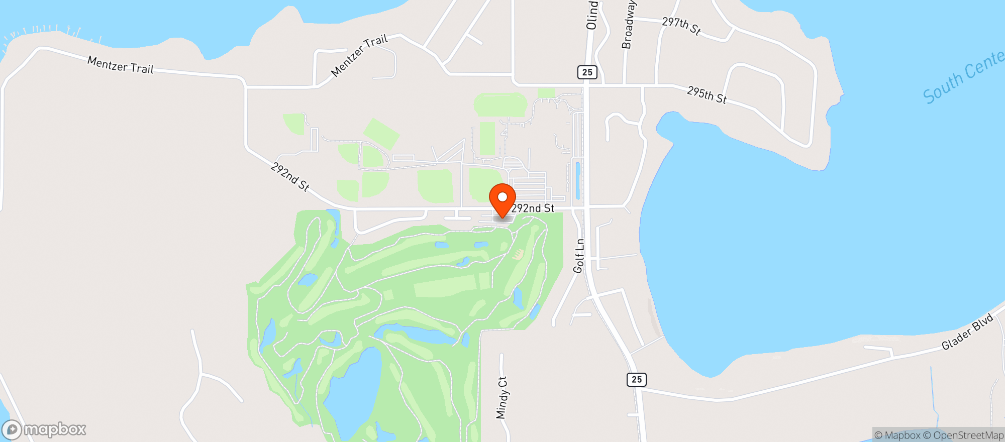 Map showing Chisago Lakes Golf Course