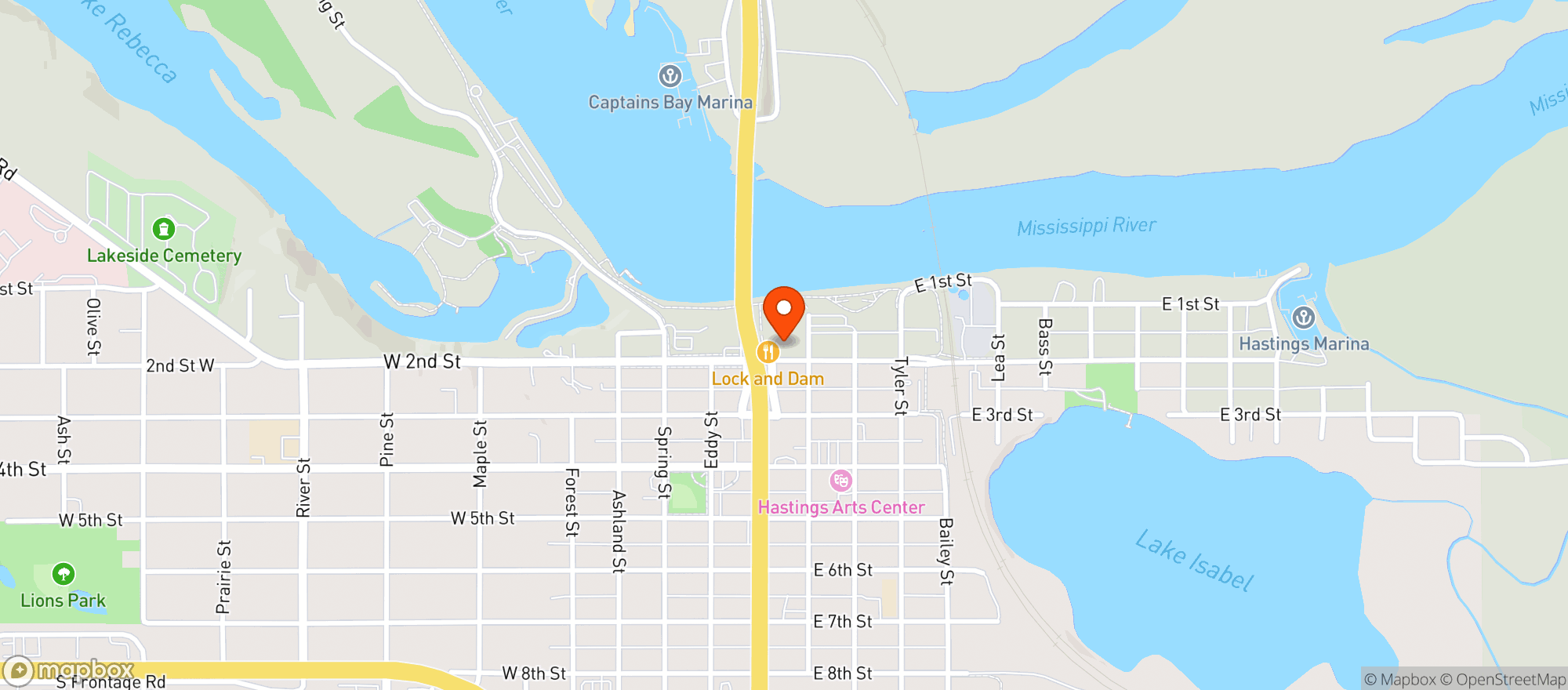 Map showing Spiral Brewery