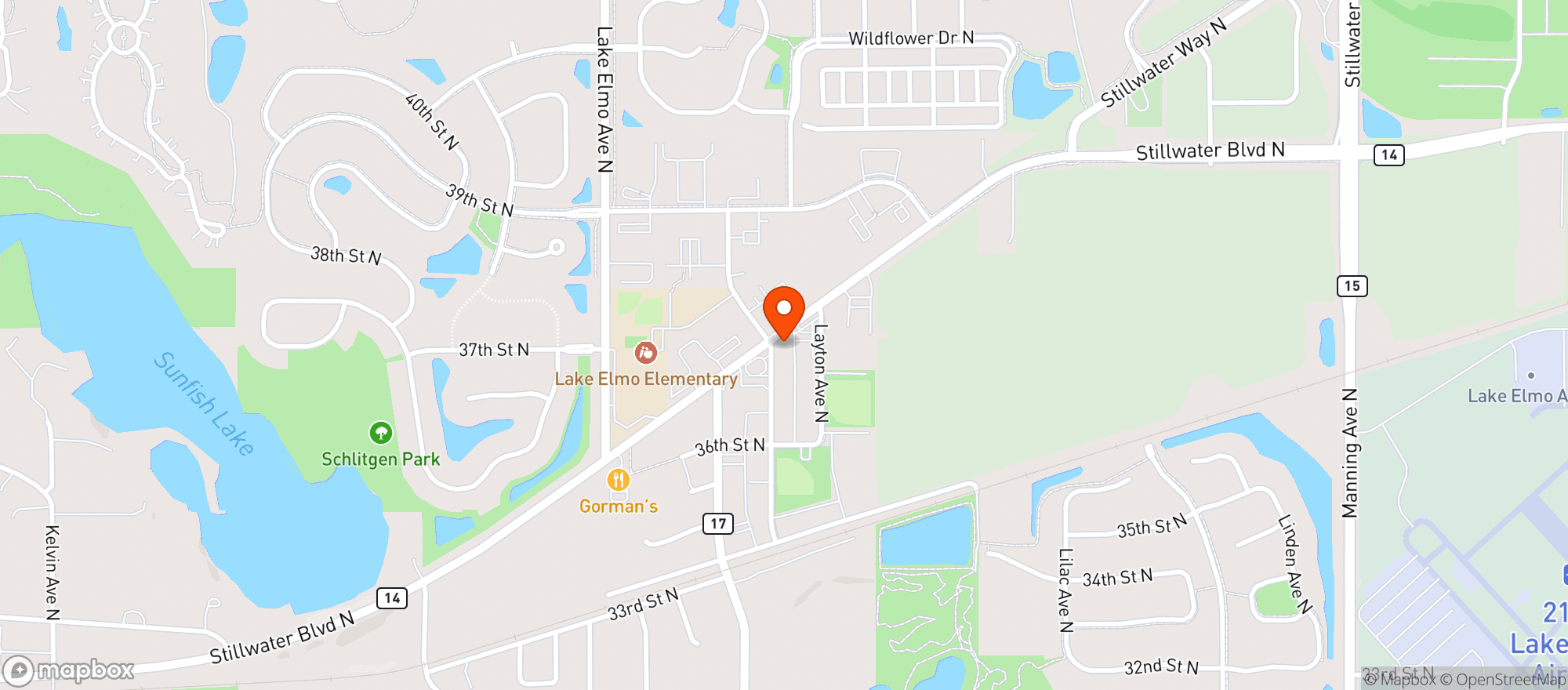 Map showing Village W&S - Lake Elmo