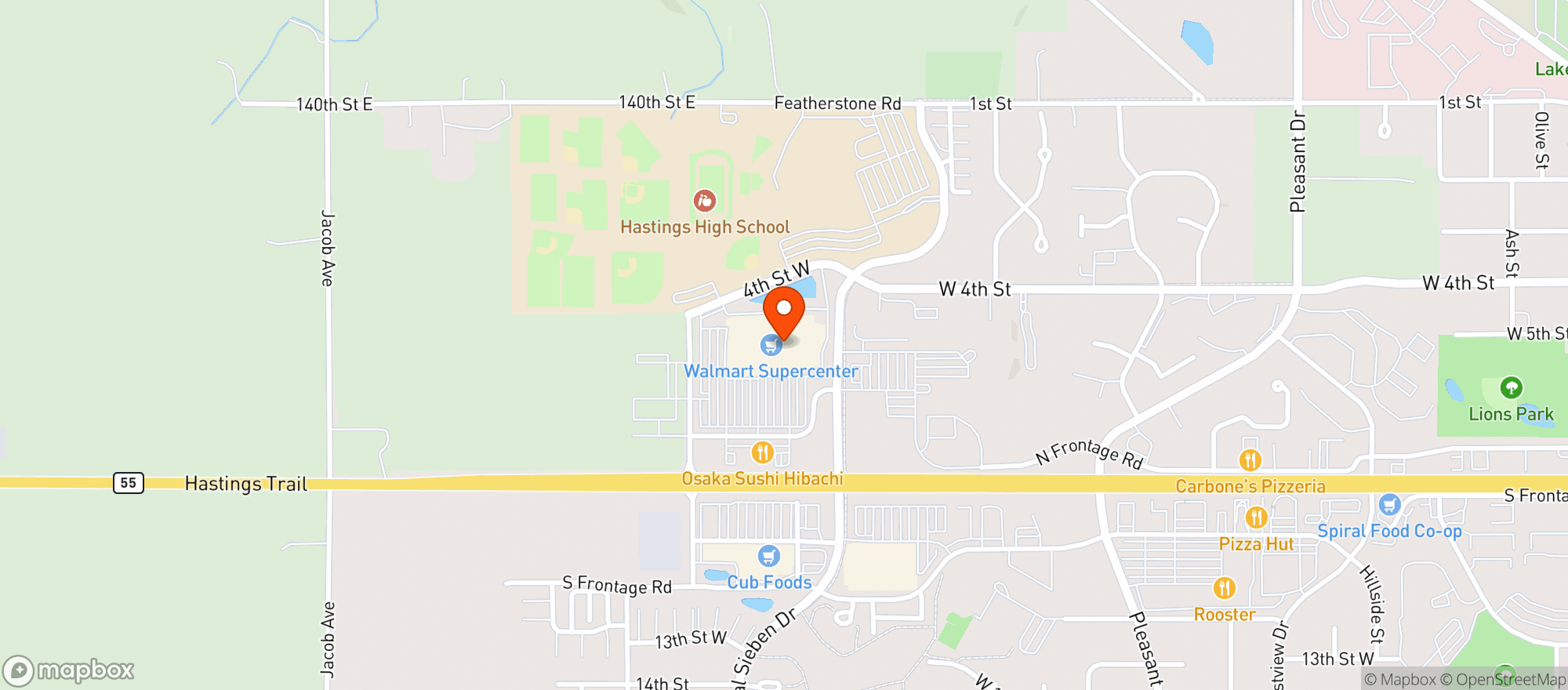 Map showing Walmart Supercenter Liq #1472
