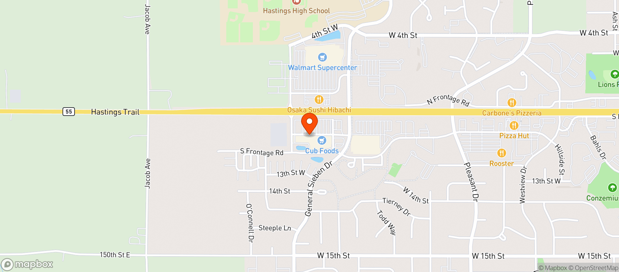Map showing Cub Liquor Stores