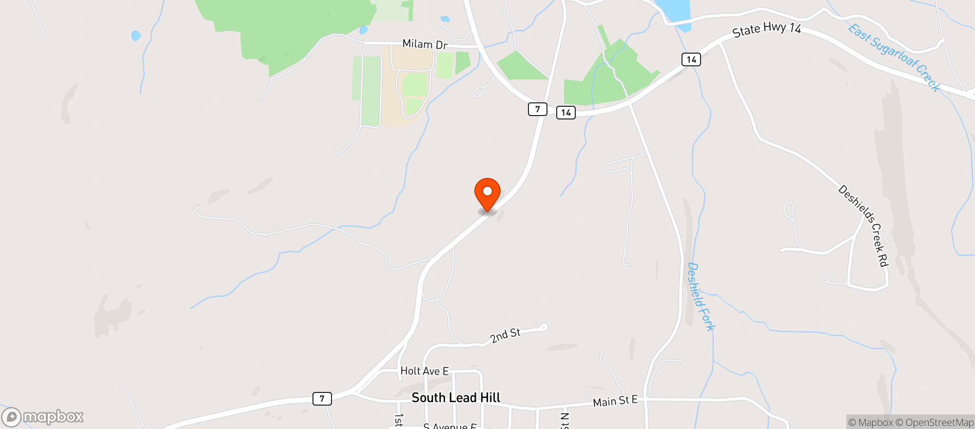 Map showing LEAD HILL HOUSE OF SPIRITS