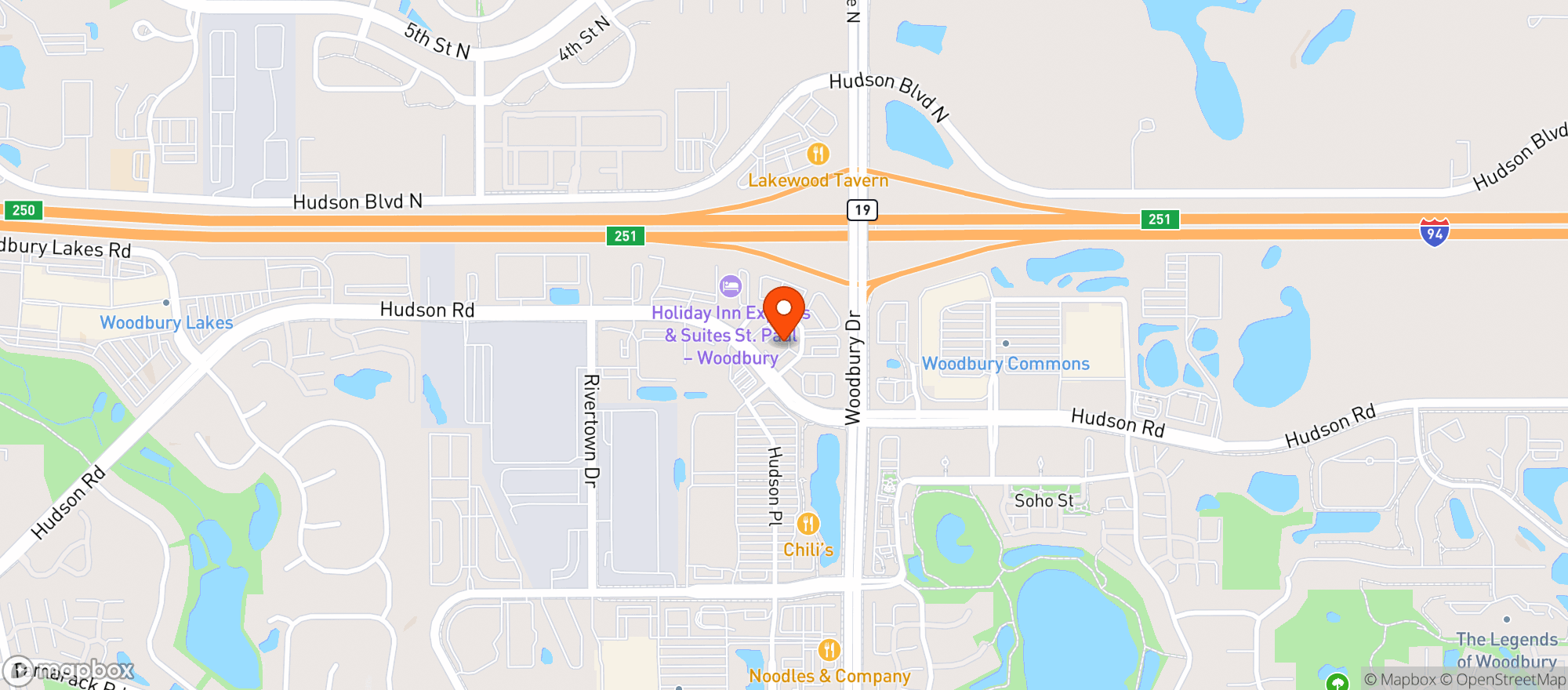 Map showing Top Ten Liquors - Woodbury