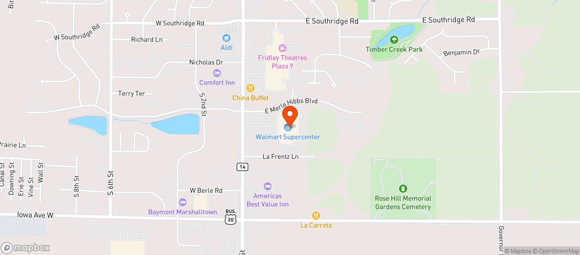 Map showing Walmart Supercenter #581