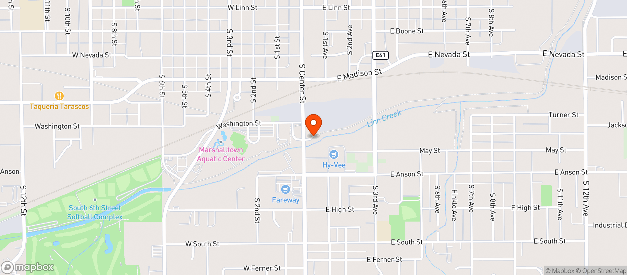 Map showing HY VEE FOOD STORE