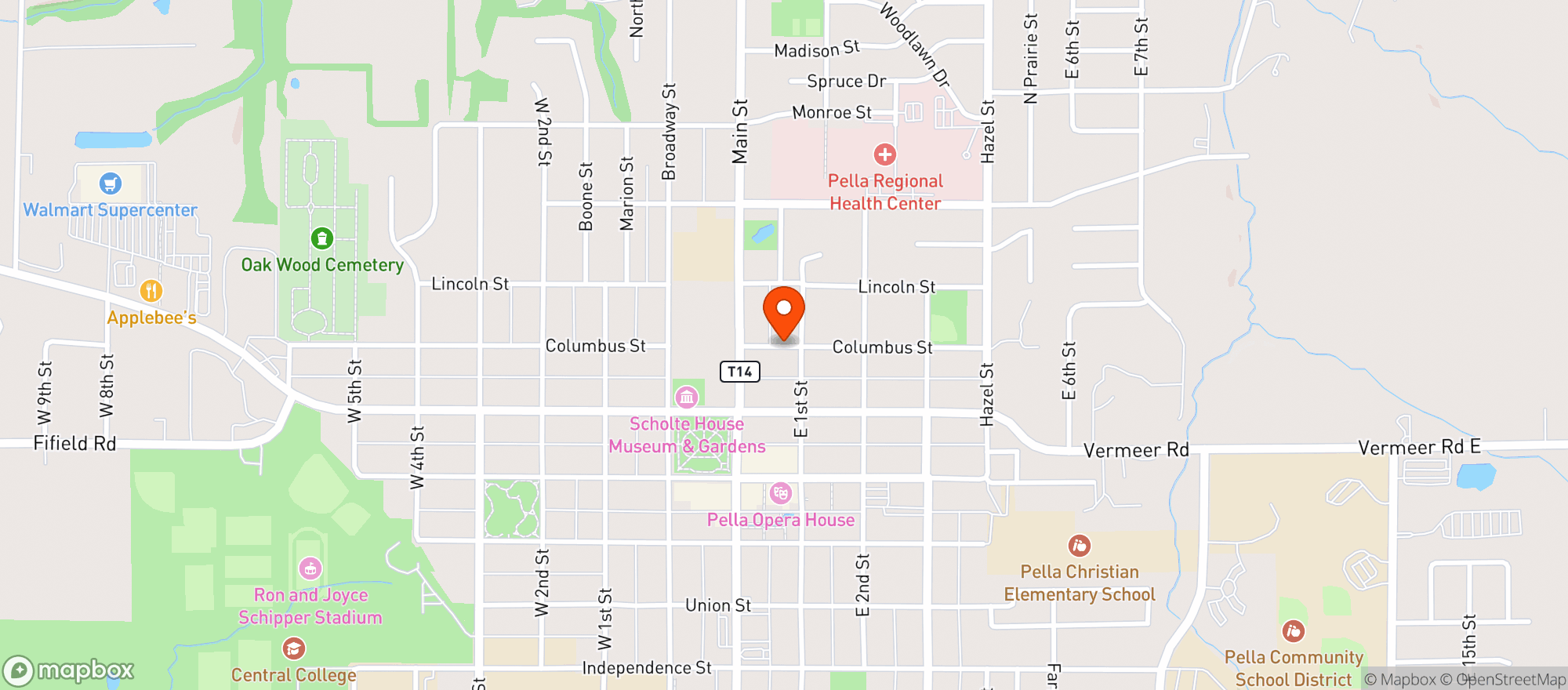 Map showing Kwik Star