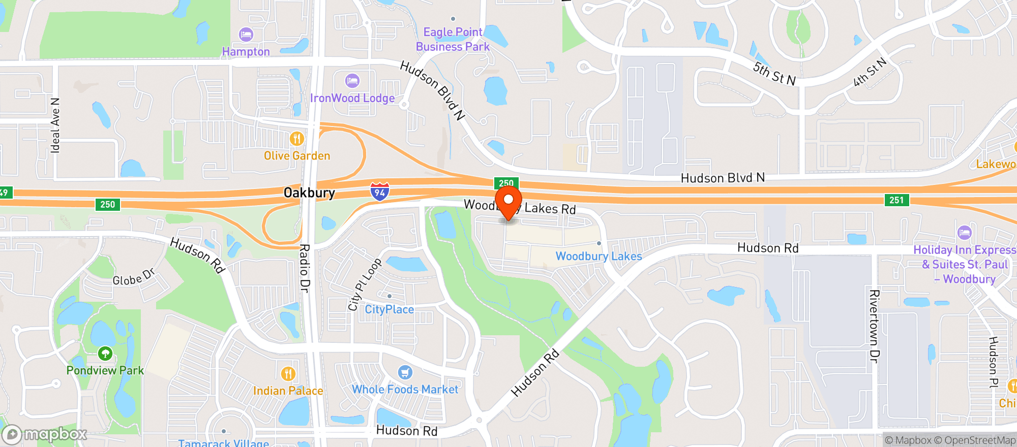 Map showing Crave - Woodbury