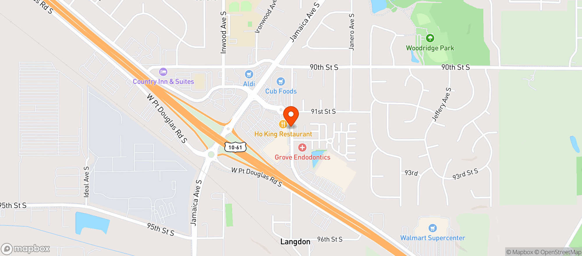 Map showing Top Ten Liquors