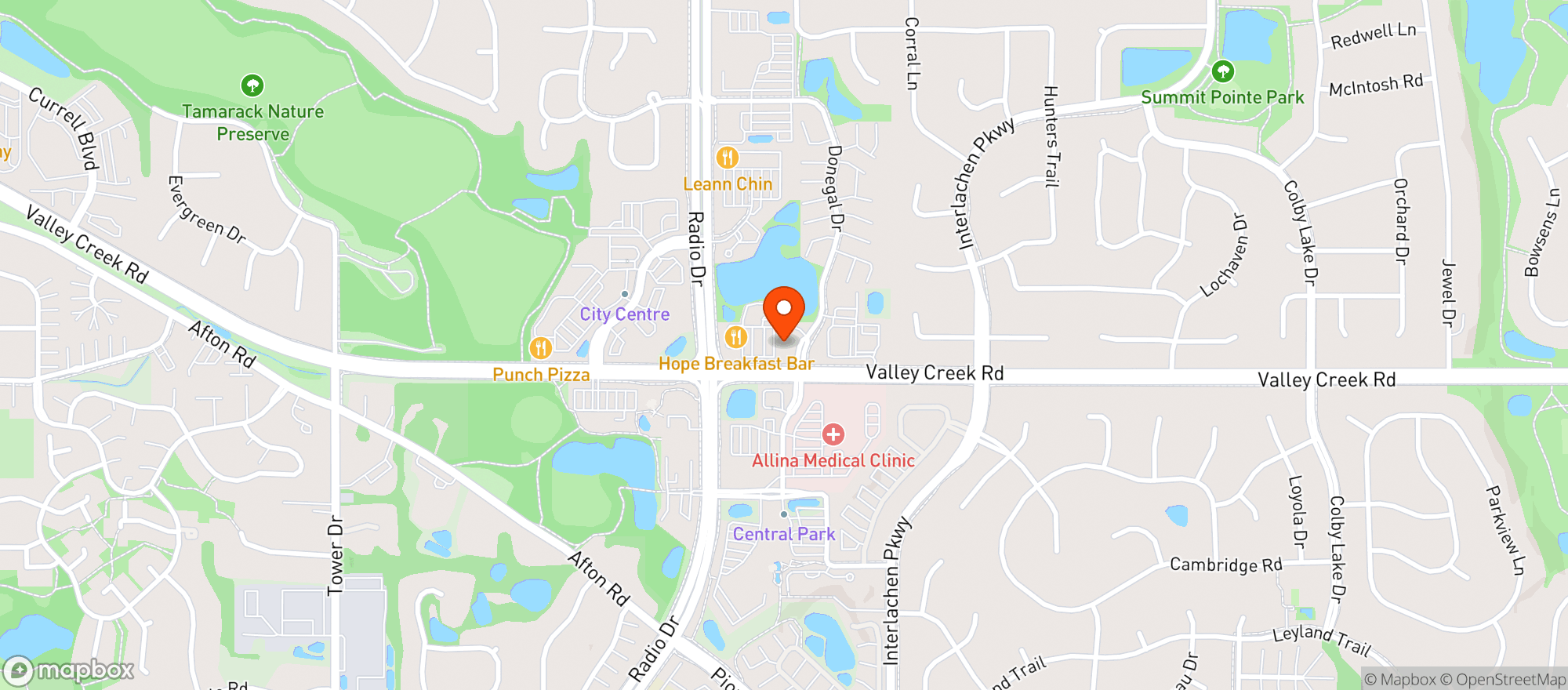 Map showing My Burger - Woodbury