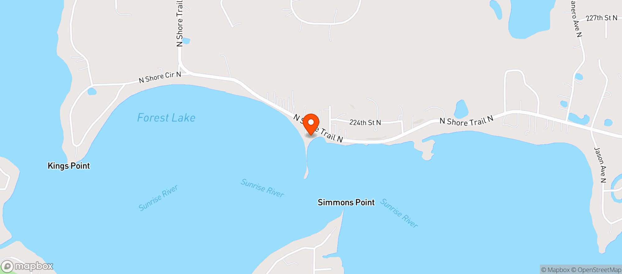 Map showing Pizza Pub Of Forest Lake