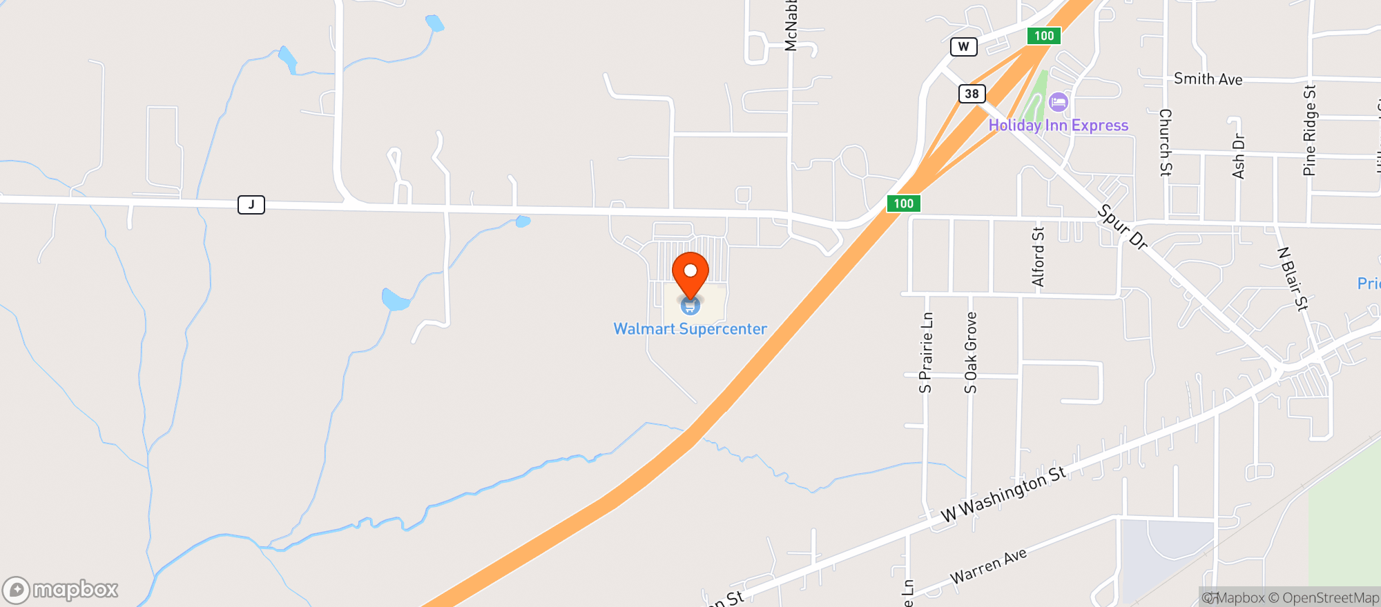 Map showing Walmart Supercenter
