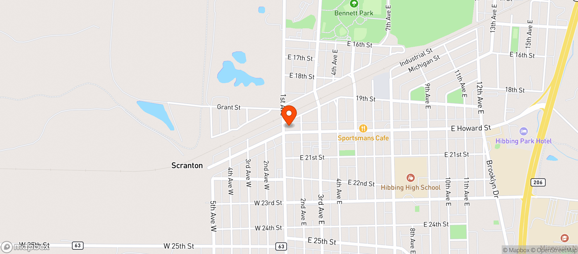 Map showing Lakeshore Tobacco Vapor