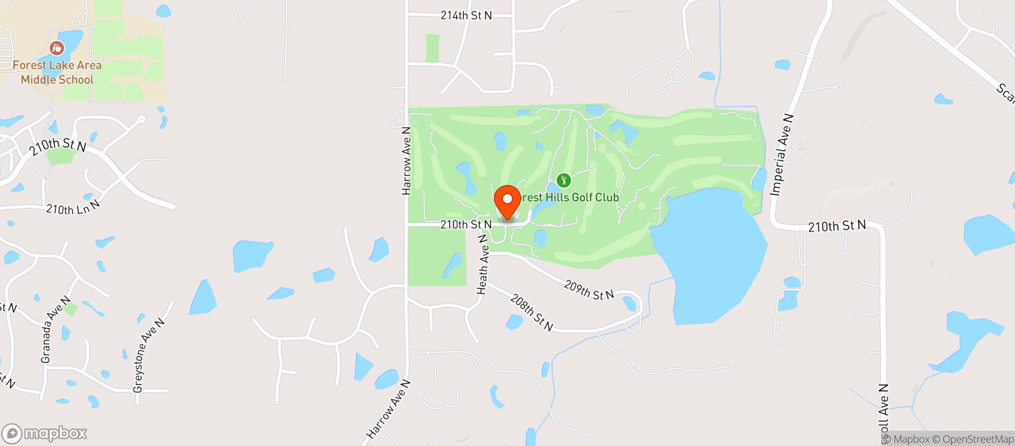 Map showing Forest Hills Golf Club