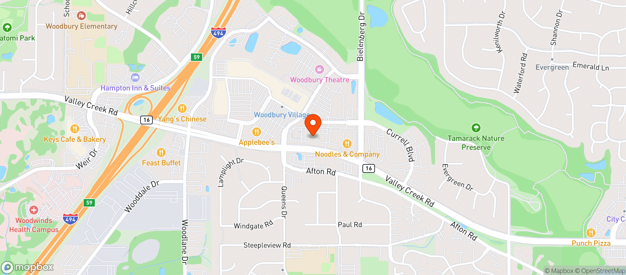 Map showing NORTHERN TAP HOUSE - WOODBURY